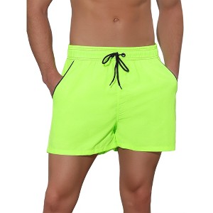 Lars Amadeus Men's Beach Solid Drawstring Elastic Waist Summer Board Shorts - 1 of 4