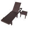 WestinTrends Ashore Modern Poly Reclining Chaise Lounge With Wheels plus side table included - 3 of 4