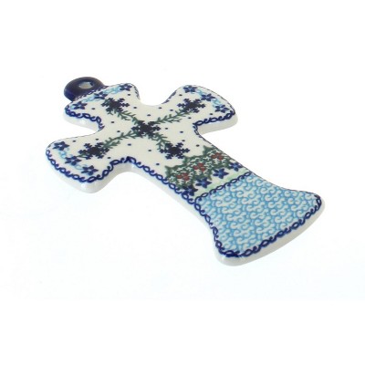 Blue Rose Polish Pottery Winter Celebration Cross