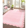 Scalloped Edge Area Rugs Modern Washable Bordered Geometric Soft Rug for Living Room Bedroom - 2 of 4