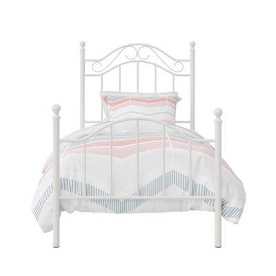 RealRooms Marlo Metal Bed Frame, Twin, White