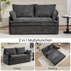 Sleeper Sofa,Corduroy Convertible Sleeper Sofa With USB Charging Ports And Pillows,Convertible Sofa Bed,Sleeper Sofa  For Living Room-Cuddlewood - 2 of 4