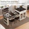 LOVSON 83.1" Expandable Kitchen Island with Sliding Dining Table for 2-6 People with Tempered Glass Doors and Electrical Outlets and Storage Space - 4 of 4