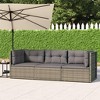 vidaXL Gray Patio Lounge Set - 3 Piece Durable Poly Rattan Set with Adjustable Corner Sofa Seat, Movable Modular Design and Comfortable Cushions - 2 of 4