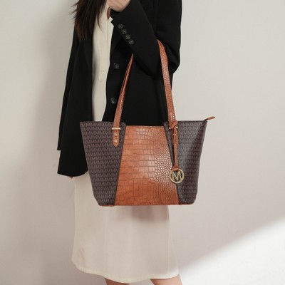 Сумки MKF Collection Lippa Tote Crocodile Embossed Vegan Leather Women’s Bag Purse Set by Mia K- White — фото 4
