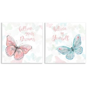 Stupell Industries Believe In Dreams Butterflies, 12" x 12" - 1 of 4