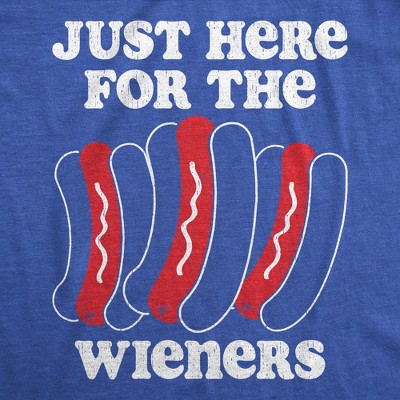 Мужские футболки Crazy Dog T-Shirts, Inc. Mens Funny T Shirts Just Here for The Wieners Sarcastic Cookout Graphic Novelty Tee for Men - Crazy Dog Men's T Shirt For Foodies Royal L — фото 2