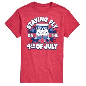 Men's - SpongeBob SquarePants - Fly on 4th of July Short Sleeve Graphic T-Shirt - 1 of 4