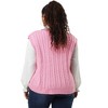 Agnes Orinda Women's Plus Size Fashion V Neck Cable Knit Sleeveless Pullover Casual Sweater Vests - 4 of 4