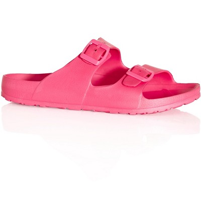 Gc Shoes Gretchen Double Velcro Band Comfort Slide Flat Sandals