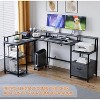 ODK L Shaped Desk, 76 Inch Reversible Office Desk with File Drawer for Home Office, Corner Desk with Storage, L Shape Desk with Monitor Shelf, Gray - 4 of 4