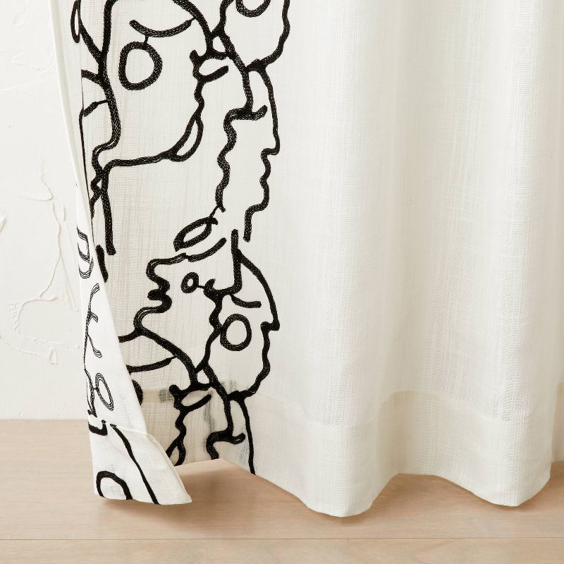 2pk Light Filtering In This Together Embroidered Window Curtain Panels Ivory - Opalhouse™ designed with Jungalow™, 3 of 5