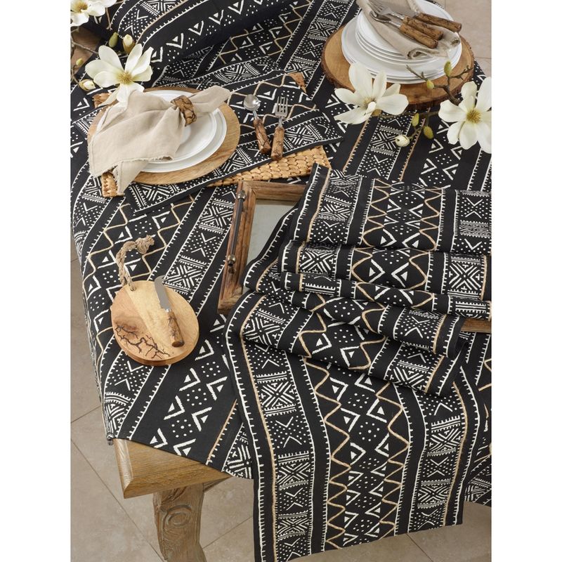 Saro Lifestyle Saro Lifestyle Cotton Table Runner With Mud Cloth Design, 4 of 5