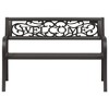 vidaXL Garden Bench Black Powder-coated steel and plastic Standard - 3 of 4