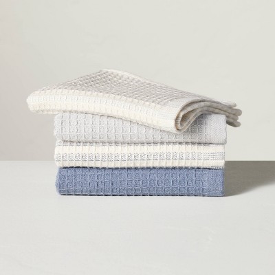 4pk Cotton Waffle Dishcloths Blue - Threshold™ : Target