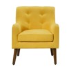 CAVINAS Woven Accent Chair with Tufted Back and Wooden Legs,Mid-Century Upholstered Living Room Chairs,Reading Chairs for Living Room - 3 of 4