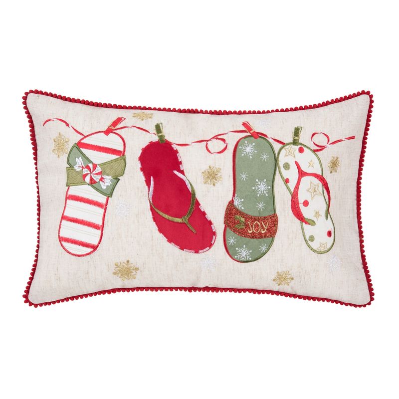 C&F Home Flip Flop Christmas Pillow, 1 of 5