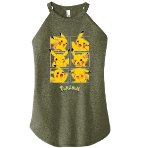 Women's - Pokémon - Pikachu Grid Graphic High Neck Tank - 1 of 3