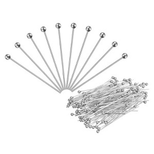 Unique Bargains Brass Silver Plated DIY Craft ewelry Making Ball Head Pins 100 Pcs - 1 of 4