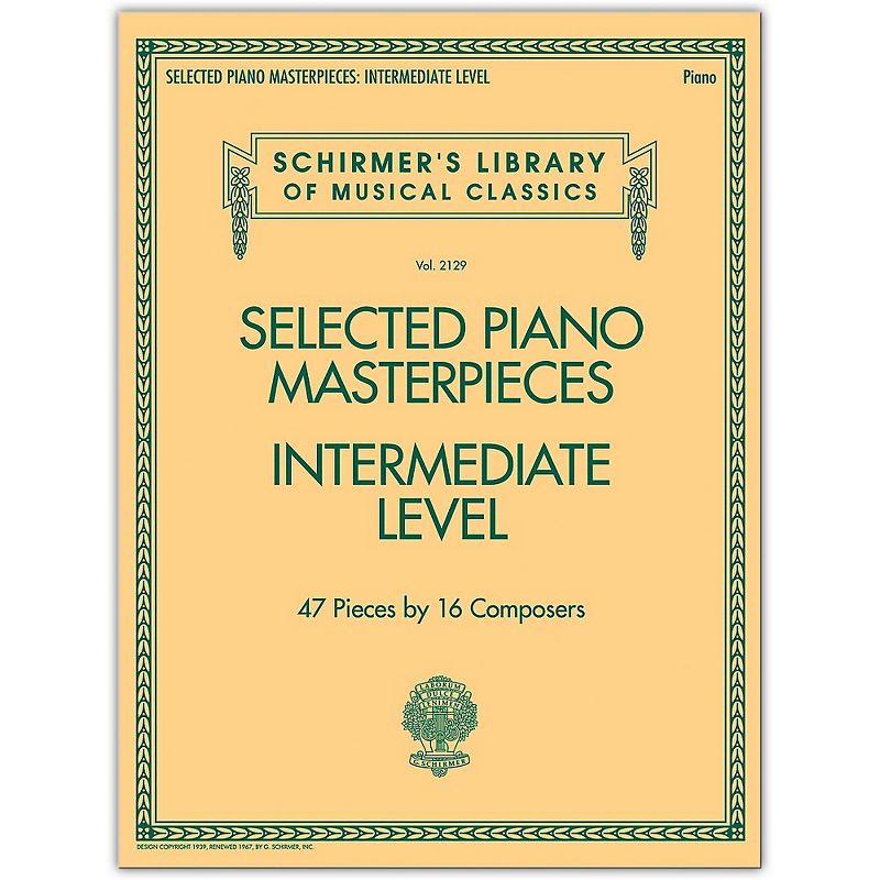 G. Schirmer Selected Piano Masterpieces - Intermediate Level Piano Collection Series Softcover, 1 of 2