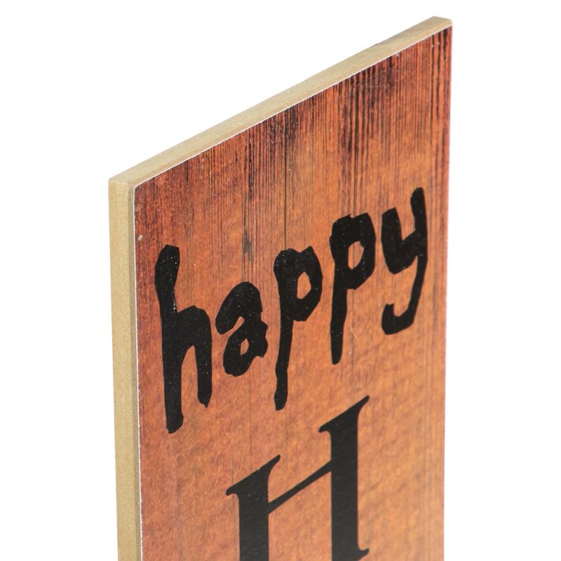 Northlight 36" Orange Happy Halloween with Spider Wooden Porch Board Sign Decoration, 4 of 5