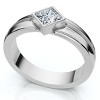Pompeii3 Men's 3/8Ct Princess Cut Diamond Bezel Polished Wedding Ring 14k Gold Lab Created - 3 of 4