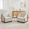Modern Chenille Fabric Upholstered Side Chairs,Accent Lounge Chair With Wood Frame,Wooden Lounge Armrests Chair-Coolbibila - 2 of 4