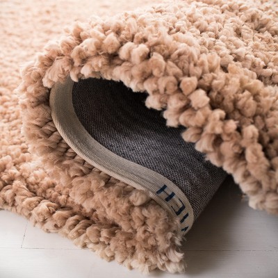 Beige Handmade Tufted Wool Shag Rug, 2x3 ft