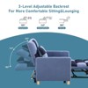 Aukfa Pull Out Sofa Chair, Convertible Sleeper Futon Chair Bed, Patchwork Teddy, Blue/Navy - 4 of 4