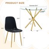 GDFStudio Lopez Modern 5-Piece Tempered Glass Dining Table Set with Upholstered Chairs - 3 of 4
