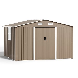 ALAULM Outdoor Storage Shed Waterproof, Large Garden Tool Shed with Air Vents and Lockable Sliding Door, Metal Shed Outdoor Storage for Garden - 1 of 4