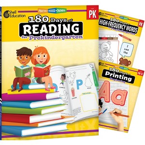 Shell Education 180 Days Reading, High-Frequency Words, & Printing Grade PK: 3-Book Set - 1 of 2