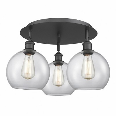 Athens - 3 Light Flush Mount In Industrial Style-10.5 Inches Tall and 19.75 Inches Wide