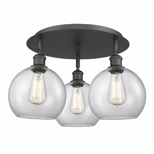 Athens - 3 Light Flush Mount In Industrial Style-10.5 Inches Tall and 19.75 Inches Wide - 1 of 1