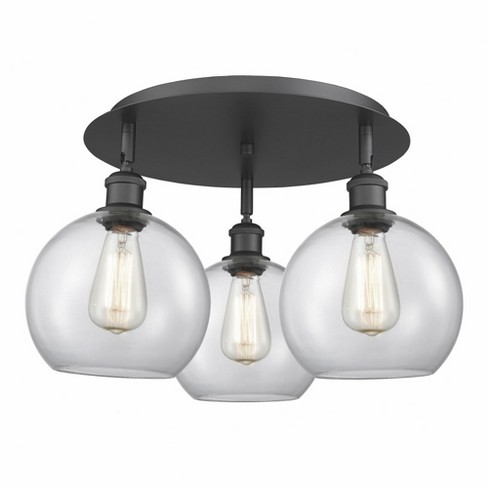 Innovations Lighting Athens 3 - Light Flush Mount In Matte Black : Target