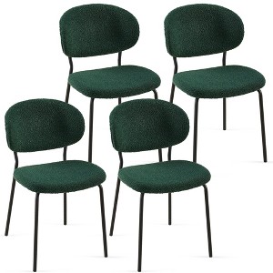 NicBex Boucle Fabric Dining Chairs Set of 4,Upholstered Armless Kitchen Chairs with Curved Back and Black Metal Legs for Dining Room,Kitchen - 1 of 4