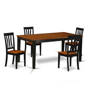 HomeStock 5-Pc Black and Cherry Finish Solid Wood Top - Dining Room Set - Seats 4 - 1 of 4
