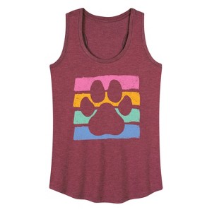 Women's - Instant Message - Negative Space Paw Print Graphic Racerback Tank - 1 of 4