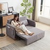 NicBex Convertible Sofa Bed Couch with Arm Pockets & Adjustable Backs,Velvet Upholstered Loveseat Sofa for Living Room,Bedroom - 3 of 4