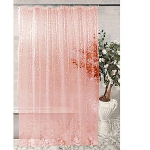 Home Mart Goods Blush Pink Transparent Stone Pebble PEVA Shower Curtain Liner Waterproof - 1 of 2