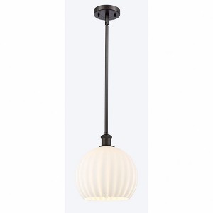 White Venetian - 1 Light Stem Hung Mini Pendant In Modern Style-11.75 Inches Tall and 10 Inches Wide - 1 of 1
