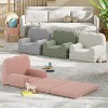 Kids Couch, 2-in-1 Convertible Teddy Fleece Fabric Toddler Sofa Chair, Soft Fold Out Couch Lounger for Kids - 2 of 4