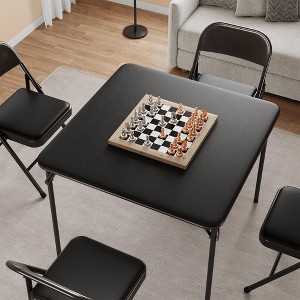 GustoWave 33.6/47 in Square Folding Card Table with PU Cushion - Portable Metal Foldable Table for Games, Camping, Office, and Living Room - 1 of 4