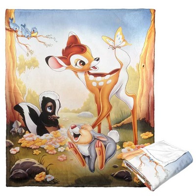 Bambi 80th Celebration Forest Poster Silk Touch Throw Blanket