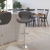 Merrick Lane Adjustable Height Barstool Contemporary Bar Height Stool with Curved Back and Metal Base with Footrest - 2 of 4