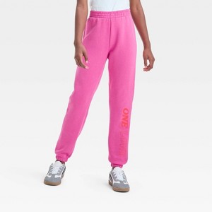 Girls' Bob Marley Fleece Joggers - Pink - 1 of 4