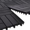 Bliss Outdoors Hardwood 12-Slat Interlock Wood Deck Tiles, Aged Black, Set of 30 - 4 of 4