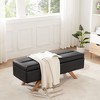 VECELO Modern Soft PU Leather Storage Bench, Ottoman 44" Shoestool with 6.1" Deep Storage Space for Living Room or Bedroom, Easy to Clean, Black - 4 of 4