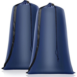 2 Pack XL Heavy Duty Nylon Laundry Bags, Drawstring Closure with Straps, Fits Hamper & Travel - 1 of 4