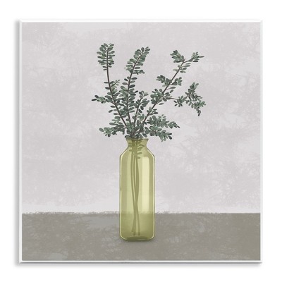 Stupell Industries Plant in Vase Neutral Grey Design, 12" x 12"